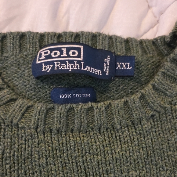 Polo by Ralph Lauren Olive Crewneck Sweater - Picture 3 of 3